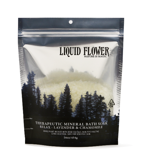 Liquid Flower - Therapeutic Mineral Bath Soak - Lavender & Chamomile - Topical - 16oz