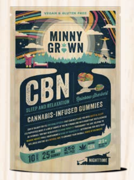 Minny Grown | Rainbow Sherbert | 0 THC 25 CBN Gummies