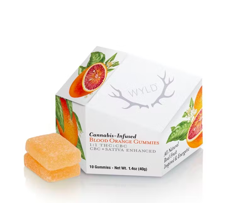 WYLD Blood Orange Sativa 1:1 CBC Gummies 100:100mg