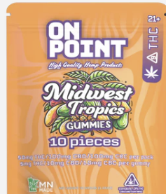 On Point | Midwest Tropics Gummies | 5mg THC 10mg CBGa 10mg CBC