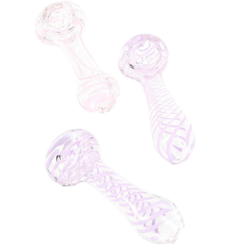 P2423 Neon Striped Clear Glass