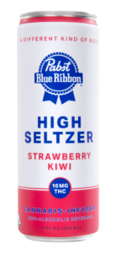 Pabst Blue Ribbon High Seltzer 10mg Strawberry Kiwi