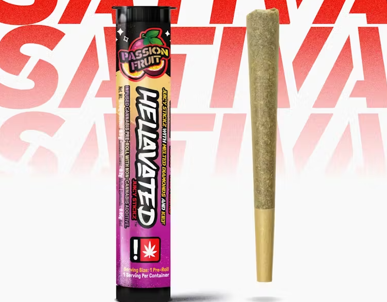 Hellavated Passionfruit Juicy Stickz Infused Pre-Roll 0.75g