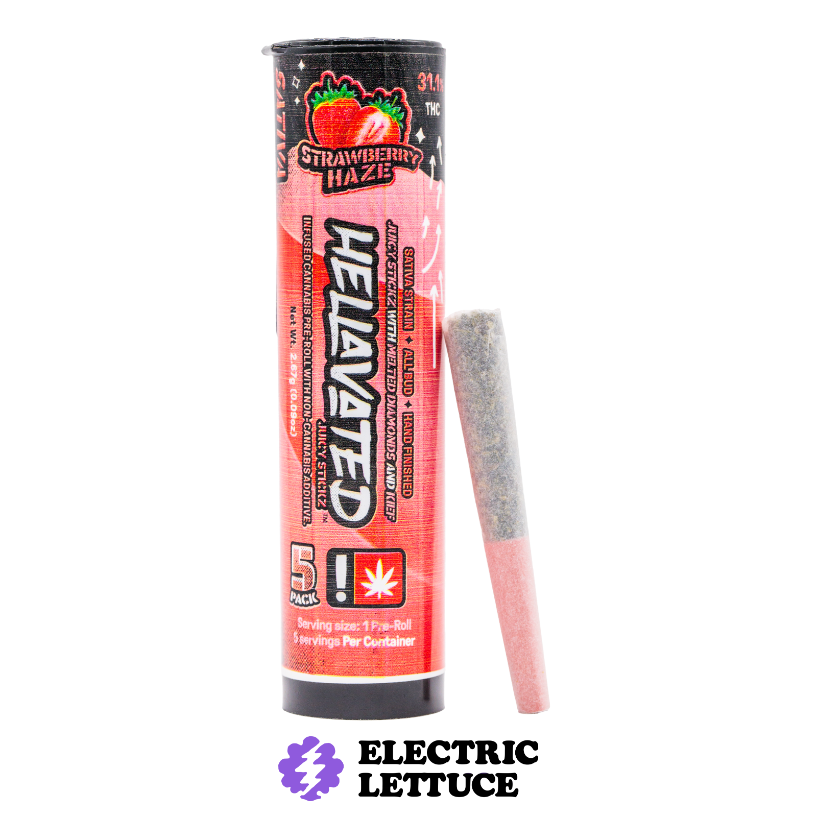 Hellavated Strawberry Haze 5pk Infused Pre-Roll 0.5g