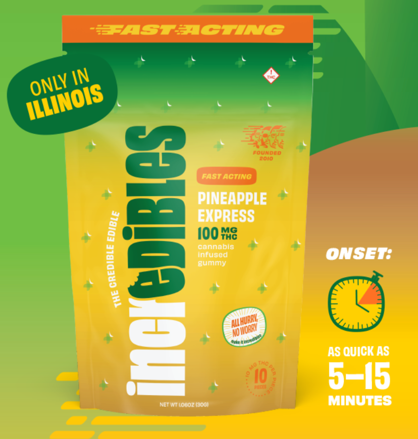 Incredibles Pineapple Express Fast Acting Gummies 100mg 20pk