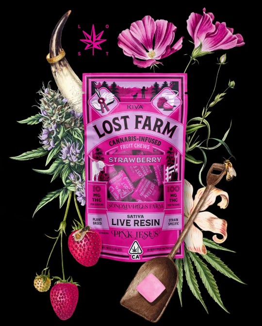 [Lost Farm] Chews - 100mg - Strawberry Pink Jesus