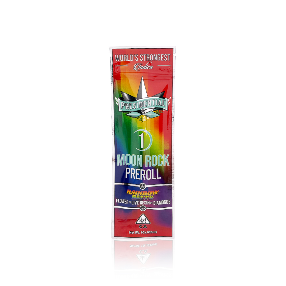 PRESIDENTIAL - Infused Preroll - Rainbow Belts - Moon Rock Joint - 1g