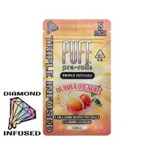 Puff Diamond Infused Preroll 5pk 2.5g - Bubba Peach (I)