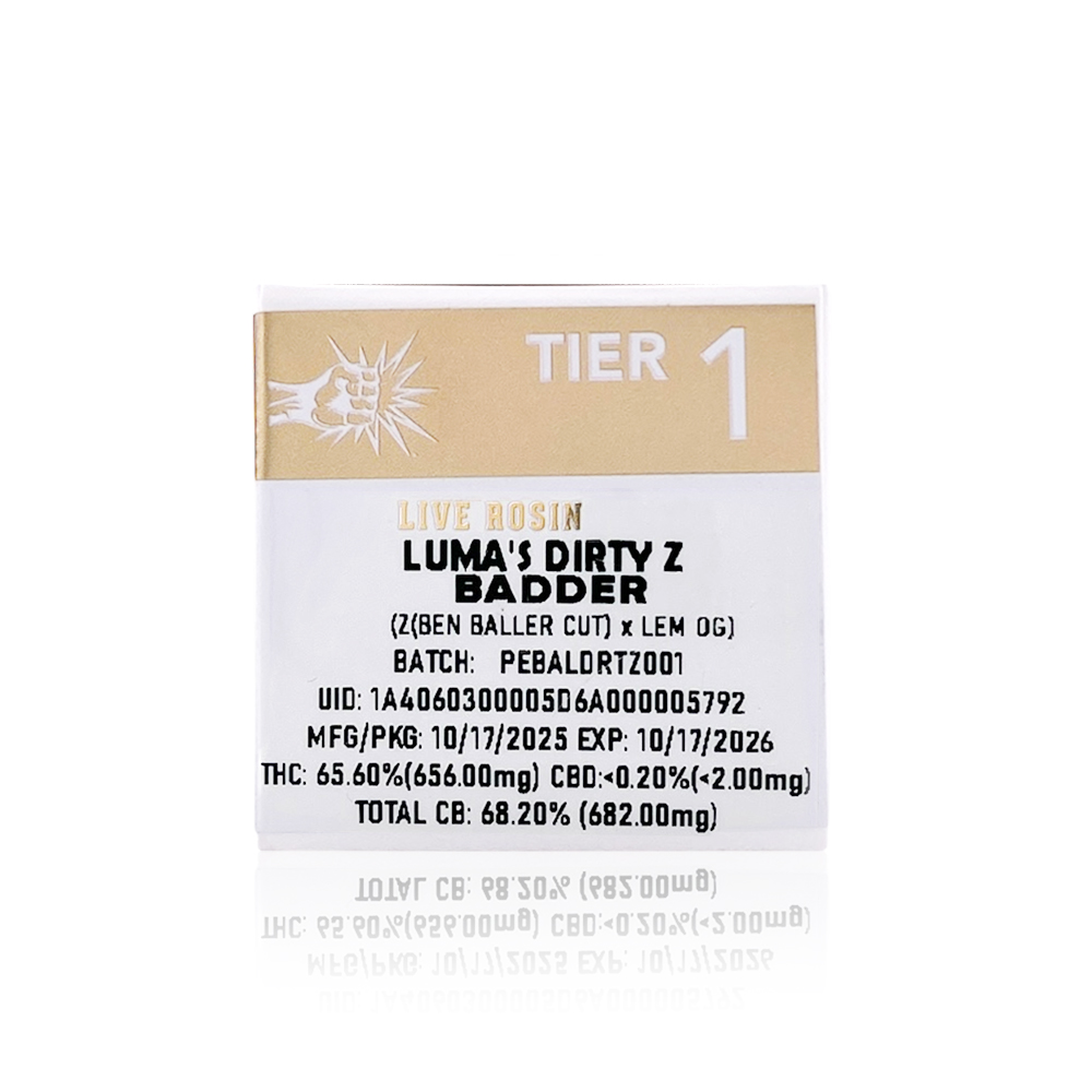 PUNCH - Concentrate - Luma's Dirty Z - Tier 1 - Live Rosin Badder - 1G