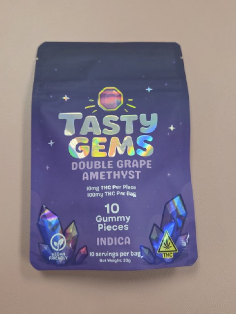 Tasty Gems | 100mg Edible | Indica Double Grape Amethyst