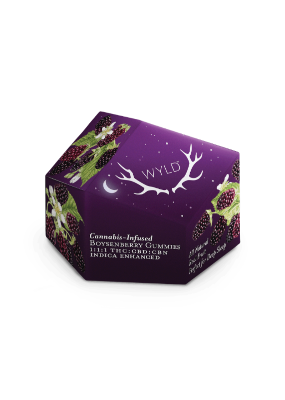 Wyld Boysenberry 1:1:1 CBN Gummies 100:100:100mg