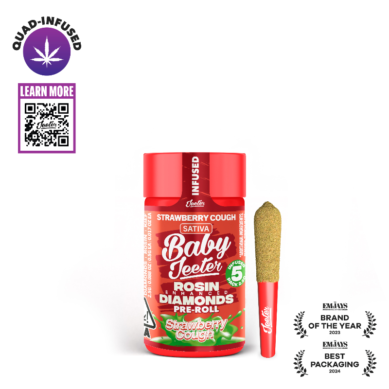 Baby Jeeter Strawberry Cough (S) Rosin Infused Preroll 5pk 2.5g