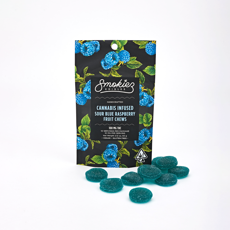 Smokiez Sour Blue Raspberry (I) Gummies 100mg