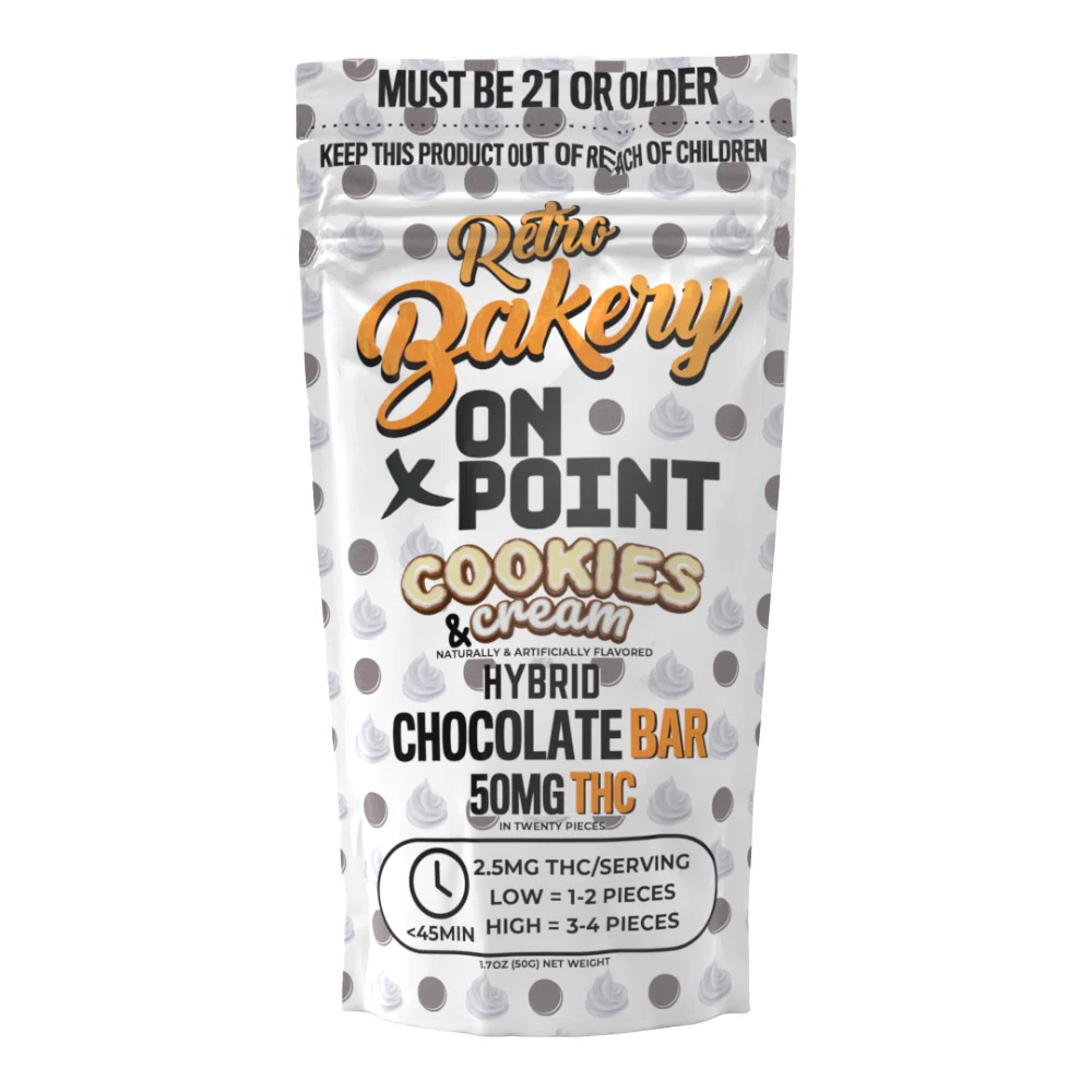 Retro Bakery | Cookies & Cream White Chocolate Bar 50mg | Hybrid