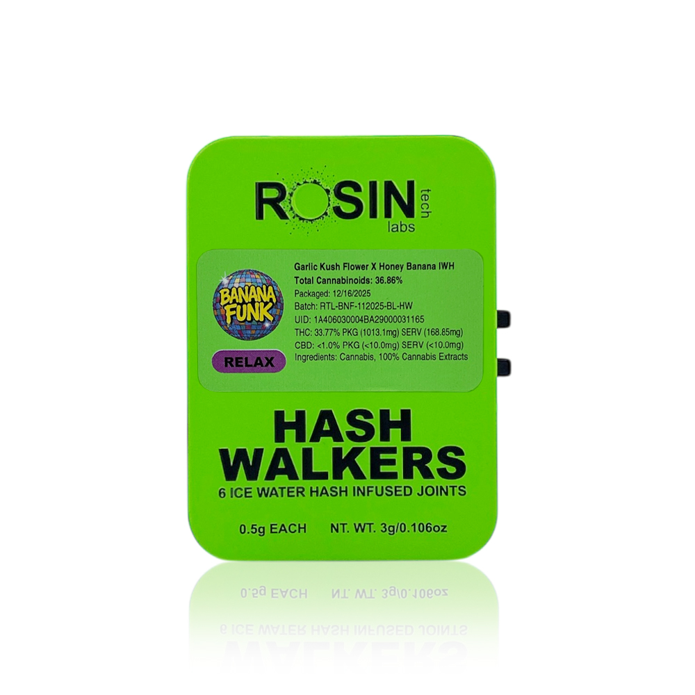 ROSINTECH - Infused Preroll - Banana Funk x Garlic Kush - 6 Pack - Hash Walkers - 3G