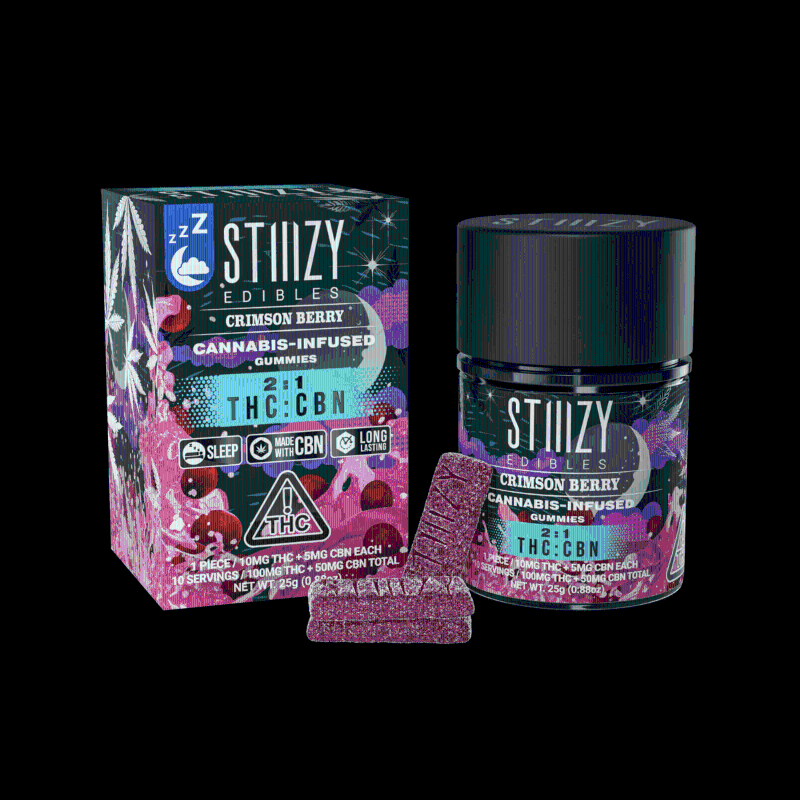 Stiiizy Crimson Berry CBN 2:1 (I) Gummies 100mg
