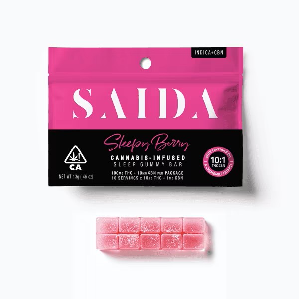 Saida Gummy Bar 100mg + 10mg CBN 10:1 - Sleepy Berry (I)