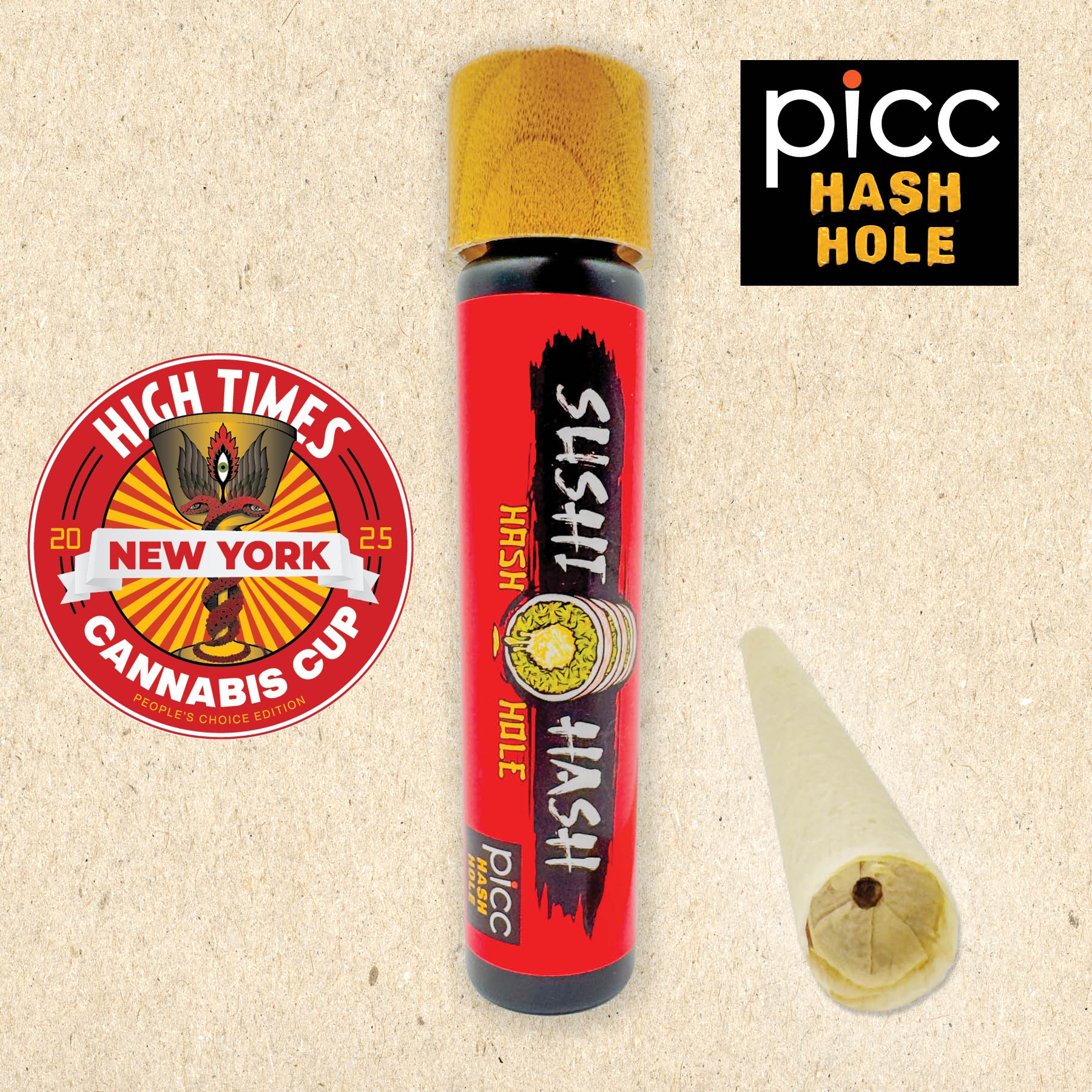 SUSHI HASH - Grape Gas X Runtz Rosin 1g Infused Preroll | PICC