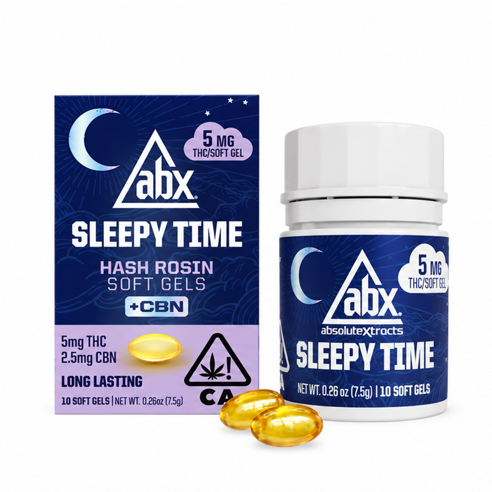 ABX - 5mg Sleepy Time Solventless + CBN Soft Gels - 10ct
