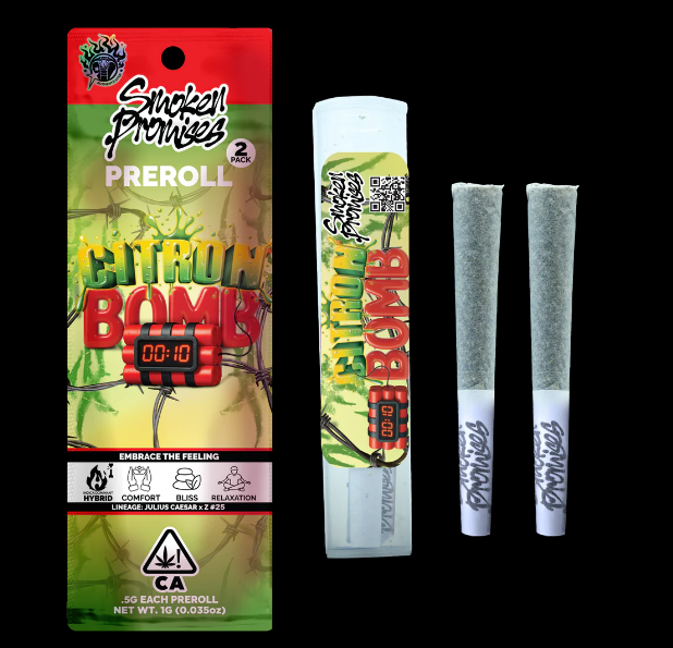 Smoken Promises 2pk Prerolls 1g Citron Bomb