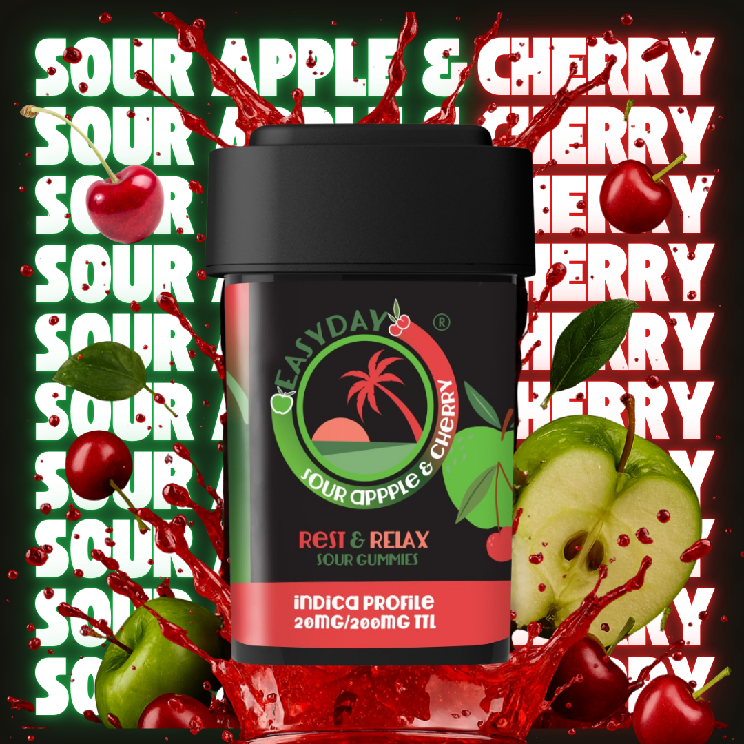 Rest and Relax | Sour Apple Cherry Chews | 200mg THC | 10pk