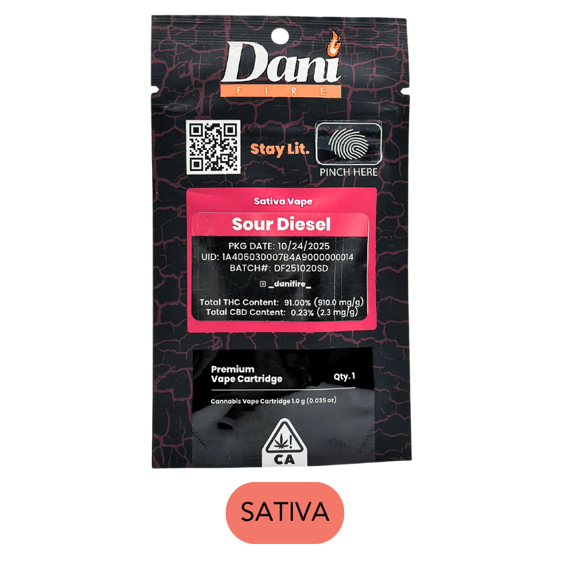 Dani Fire - Sour Diesel - Vape Cart - 1.0g