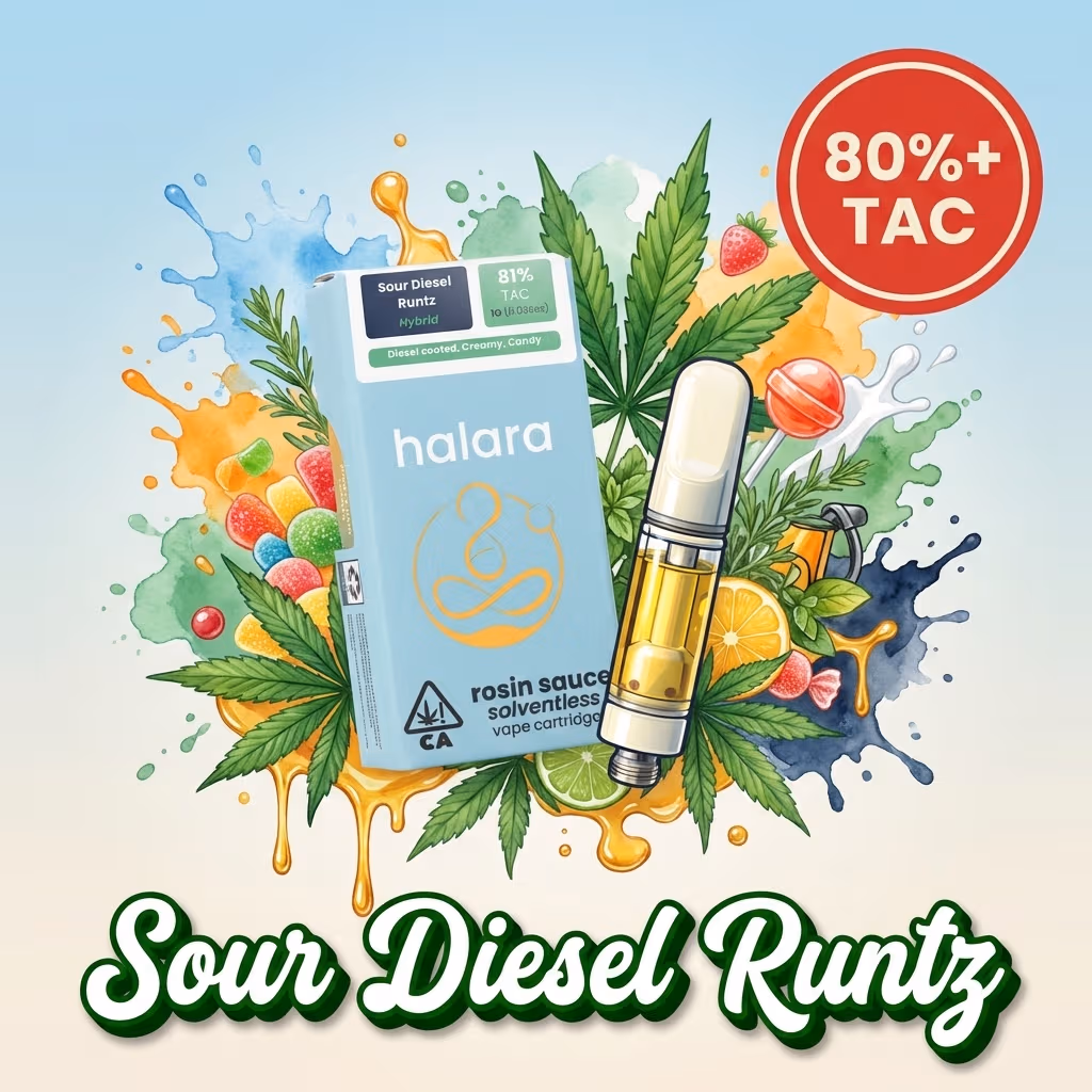 Halara Rosin Sauce Cartridge 1g - Sour Diesel Runtz (H)