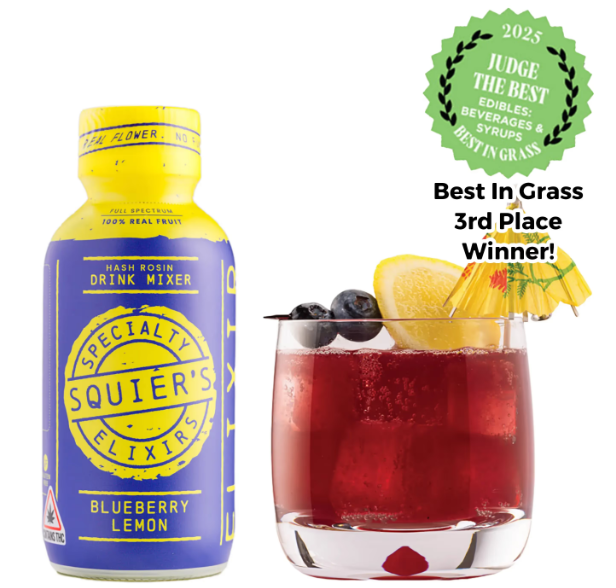Squier's Blueberry Lemon Hash Rosin Elixir 500mg 4oz (V/GF)