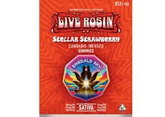 10pk 100mg Stellar Strawberry Live Rosin Gummies