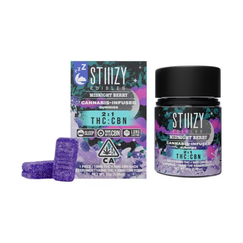 Stiiizy Midnight Berry CBN 2:1 (I) Gummies 150mg