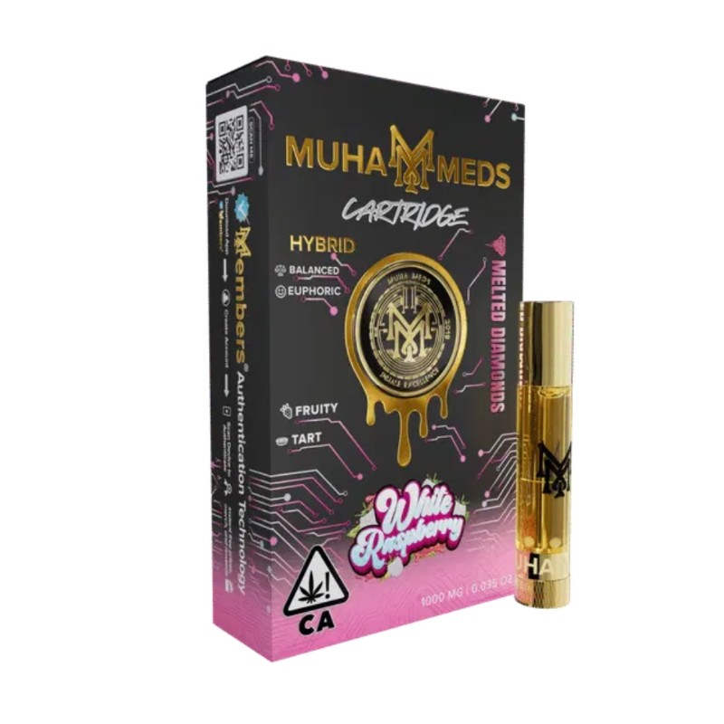 Muha Meds White Raspberry (H) Melted Diamonds Cart 1g