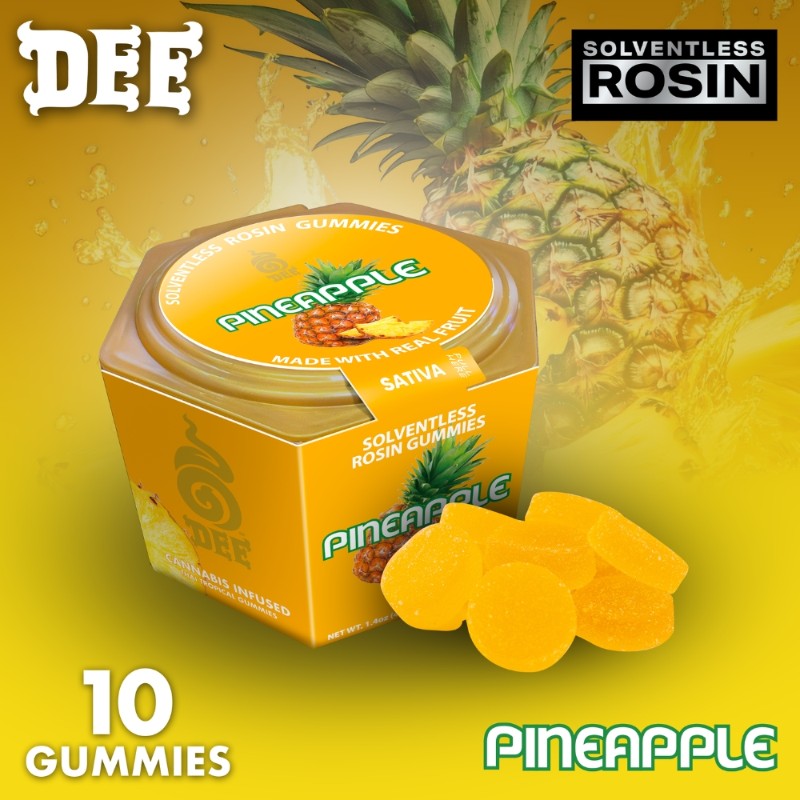 Dee Energy Pineapple THC:THCV (S) Rosin Gummies 100mg