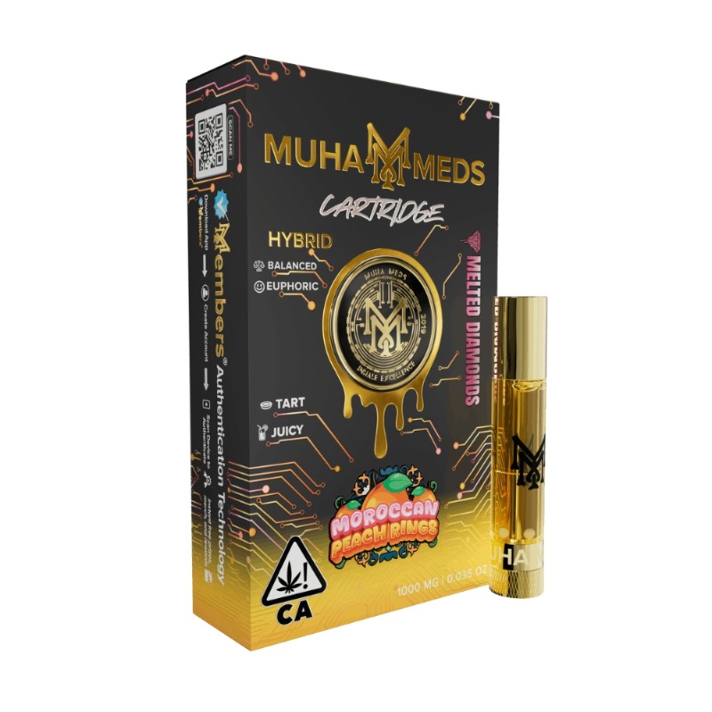 Muha Meds Moroccan Peach Rings (H) Melted Diamonds Cart 1g
