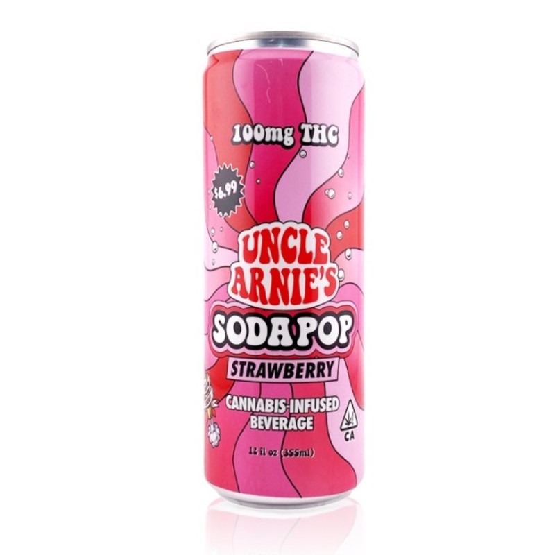 Uncle Arnie's Strawberry Soda Pop 12oz 100mg