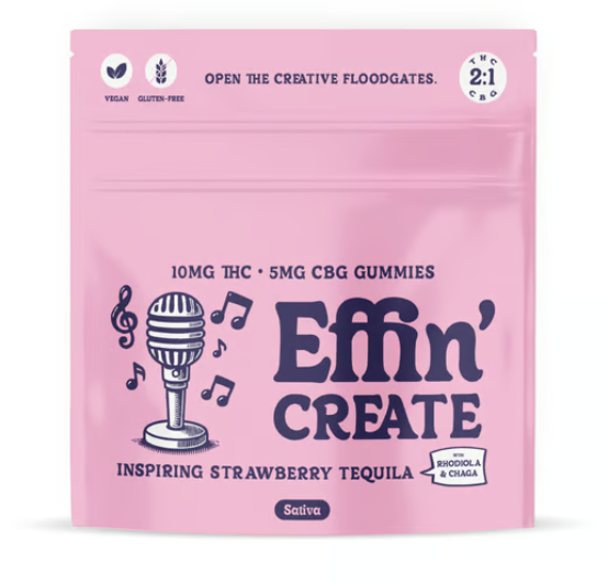 Effin Create 2:1 Inspiring Strawberry Tequilla Gummies 100mg 20pk (V/GF)