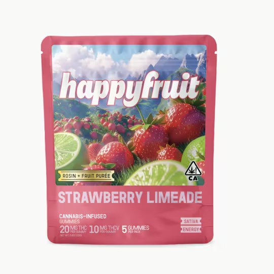 Happy Fruit - Strawberry Limeade Rosin Gummies THC:THC-V 2:1 5ct 100mg