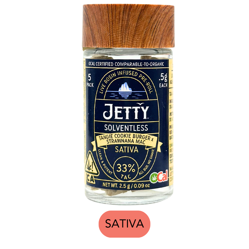 Jetty - Solventless - Tangie Cookie Burger x Strawnana Mac - Infused Preroll 5pk - 2.5g