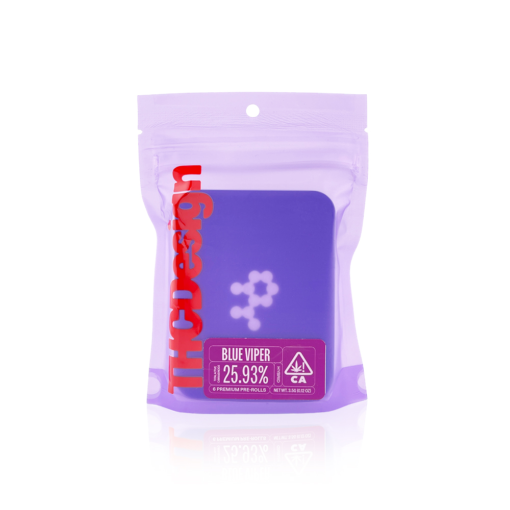 THC DESIGN - Preroll - Blue Viper - 6 Pack - 3.5G