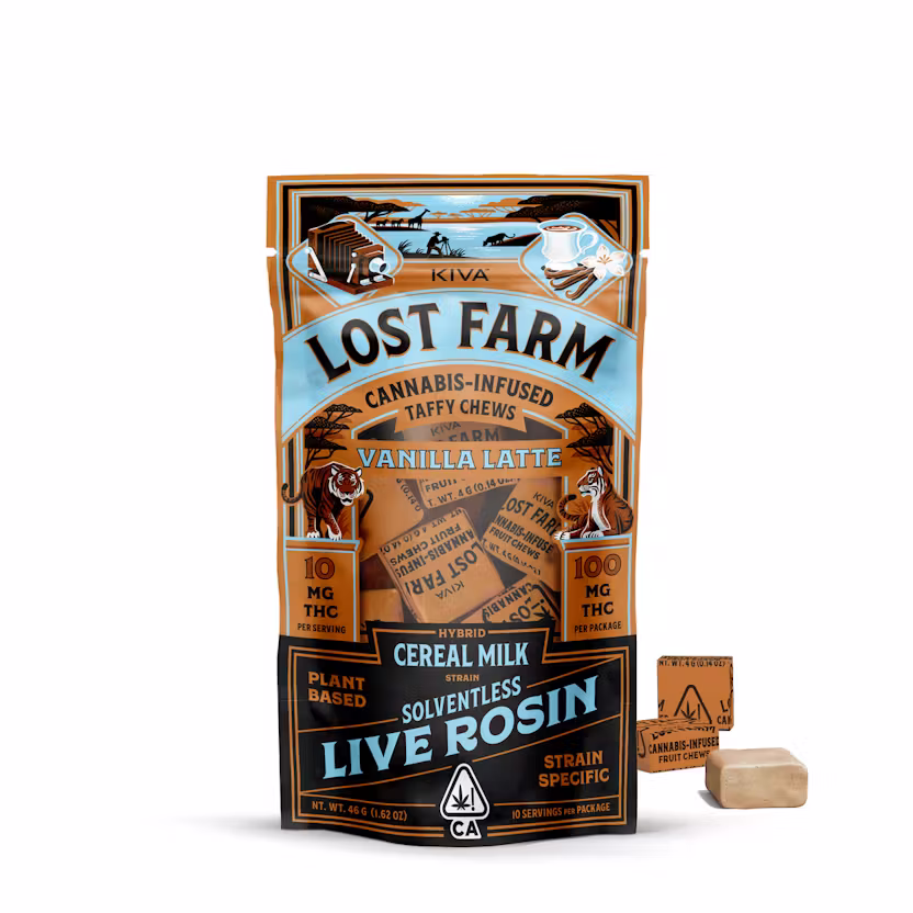 Lost Farm Live Resin Chews 100mg - Vanilla Latte 'Cereal Milk' - (H)