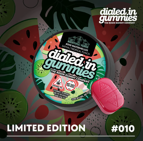 Dialed In Tropical Punch x Watermellos 100mg 20pk Rosin Gummies
