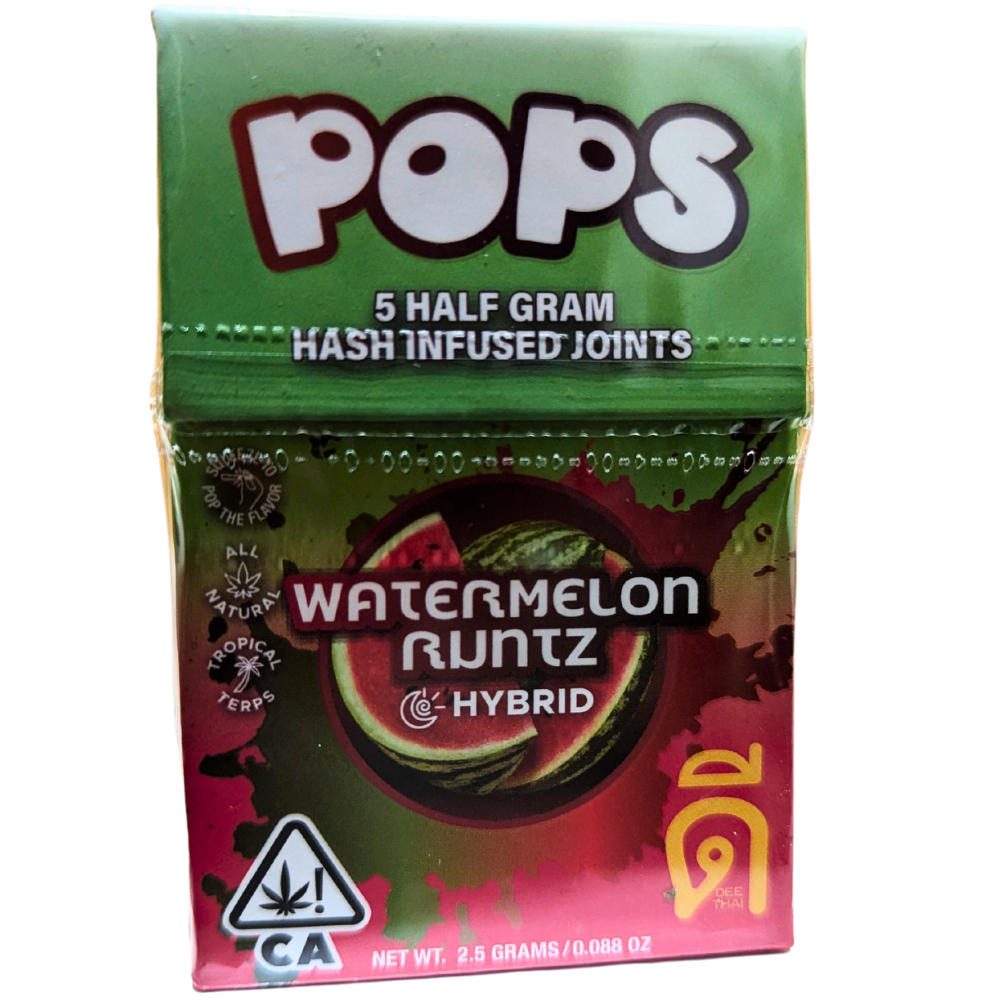 Dee Thai Pops Hash Infused Prerolls 5pk 2.5g - Watermelon Runtz (H)