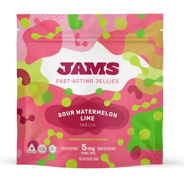 Jams Sour Watermelon Lime 100mg 20pk Nano Jellies