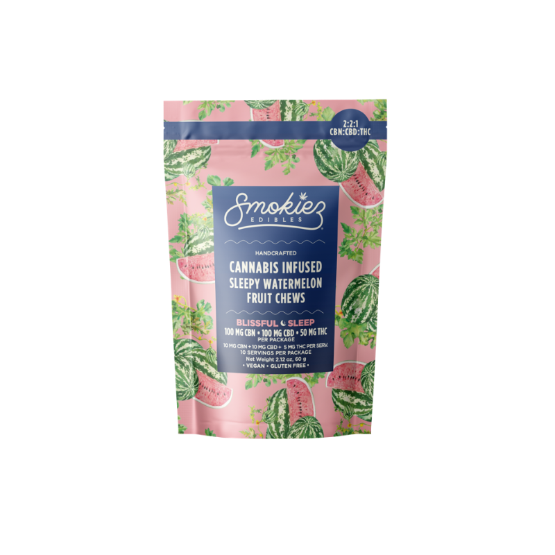 Smokiez Blissful Sleep Sweet Watermelon CBN Trifecta (I) Gummies 100mg