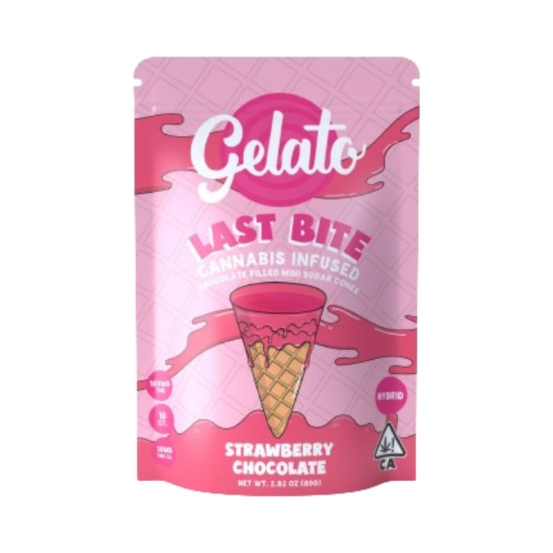 Gelato Last Bite Strawberry Chocolat (I) Cones 10pk 100mg