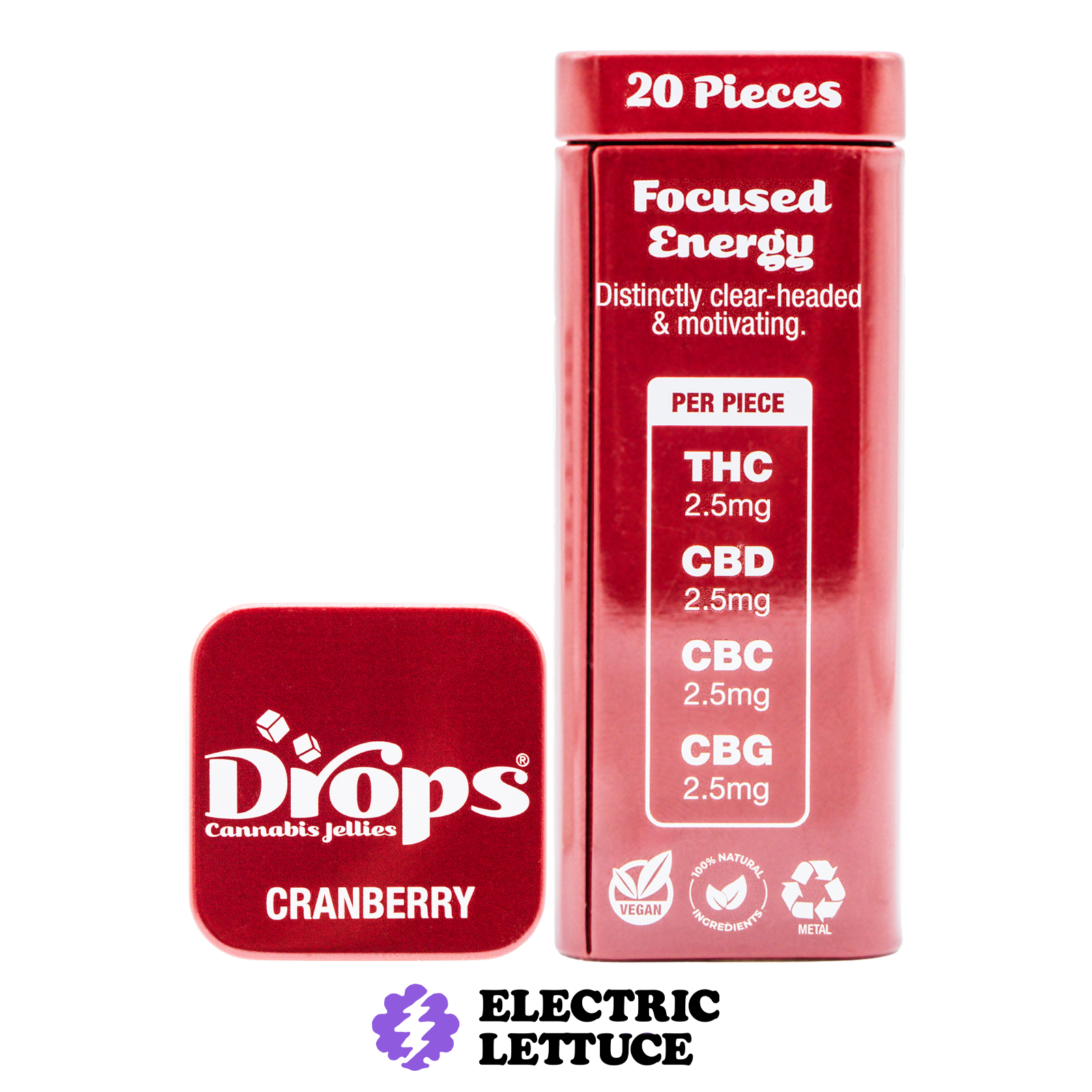 Drops Cranberry THC:CBD:CBC:CBG 20pk