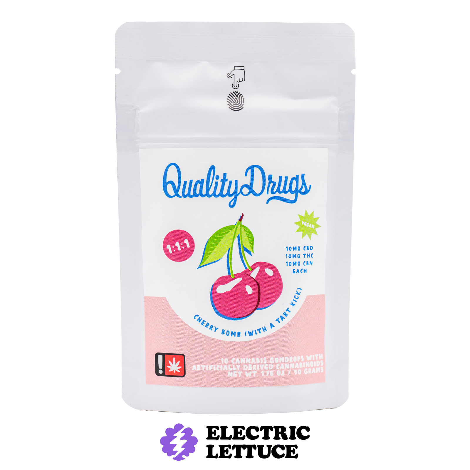 Quality Drugs Cherry Bomb 1:1:1 10pk Gumdrops